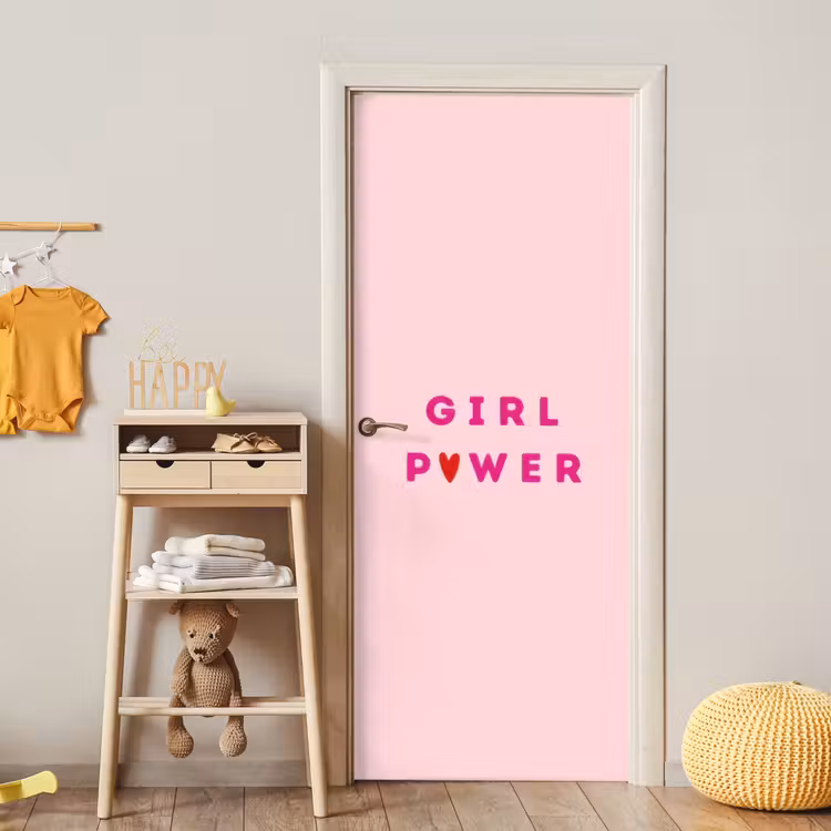 Deursticker - Girl power - Roze - Hartje — 6