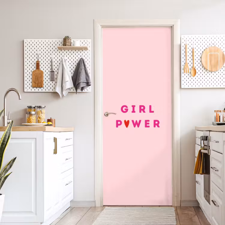 Deursticker - Girl power - Roze - Hartje — 7