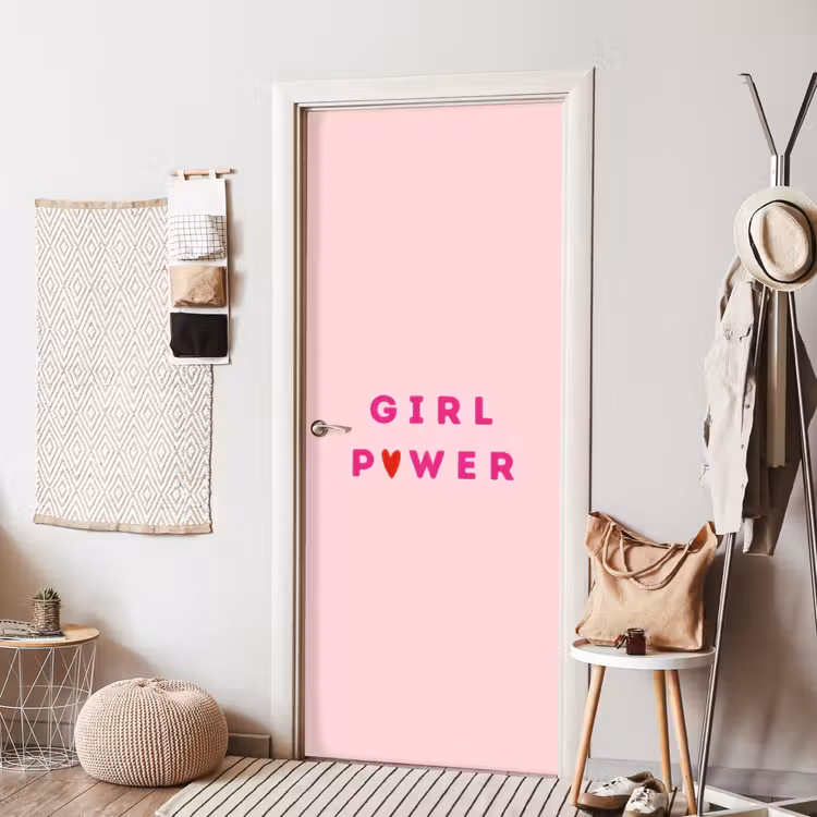 Deursticker - Girl power - Roze - Hartje — 8