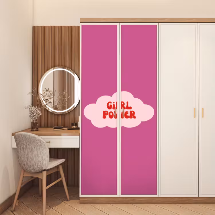 Deursticker - Girl power - Wolk - Roze — 5