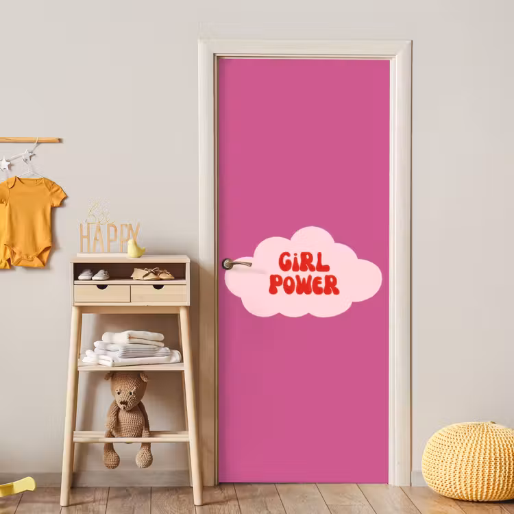 Deursticker - Girl power - Wolk - Roze — 6