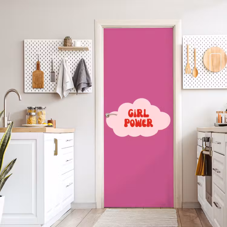 Deursticker - Girl power - Wolk - Roze — 7