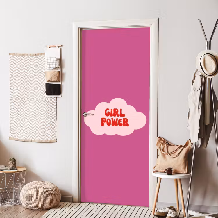 Deursticker - Girl power - Wolk - Roze — 8
