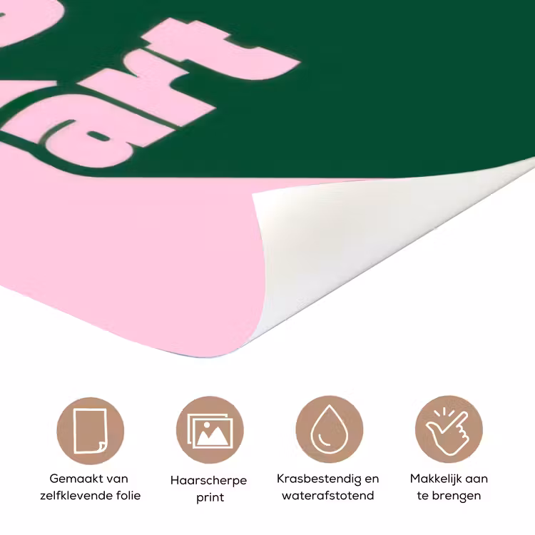 Deursticker - Groen - Teskt - This is art - Roze — 3