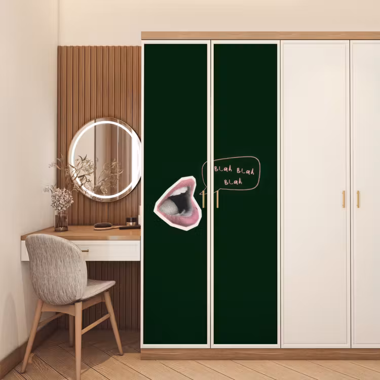 Deursticker - Illustratie - Mond - Donkergroen - Tekstwolkje — 5
