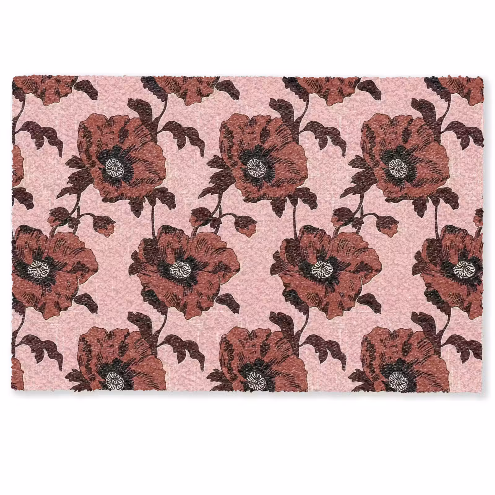 Deurmat - Bloemen - Retro - Rood — 1
