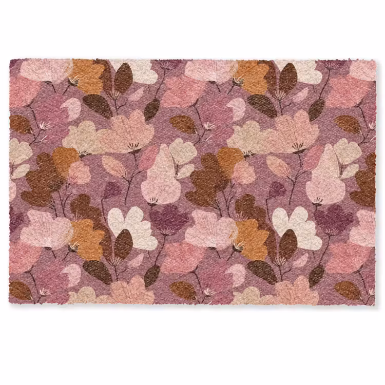Deurmat - Bloem - Patroon - Roze — 1