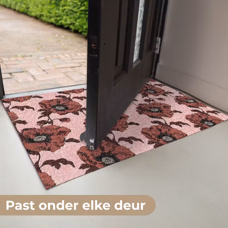 Deurmat - Bloemen - Retro - Rood — 7