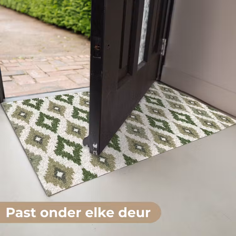 Deurmat - Geografisch - Ruitmotief - Groen — 7