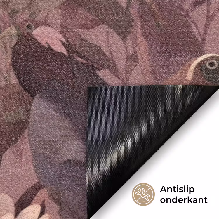 Deurmat - Vogels - Bladeren - Roze — 6