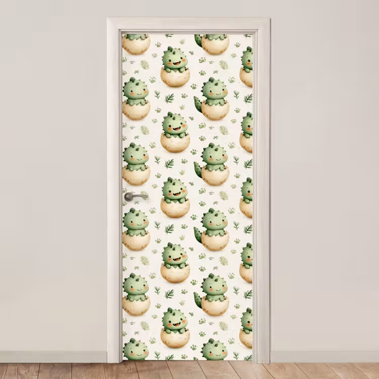 Deursticker - Dino - Eieren - Groen — 1