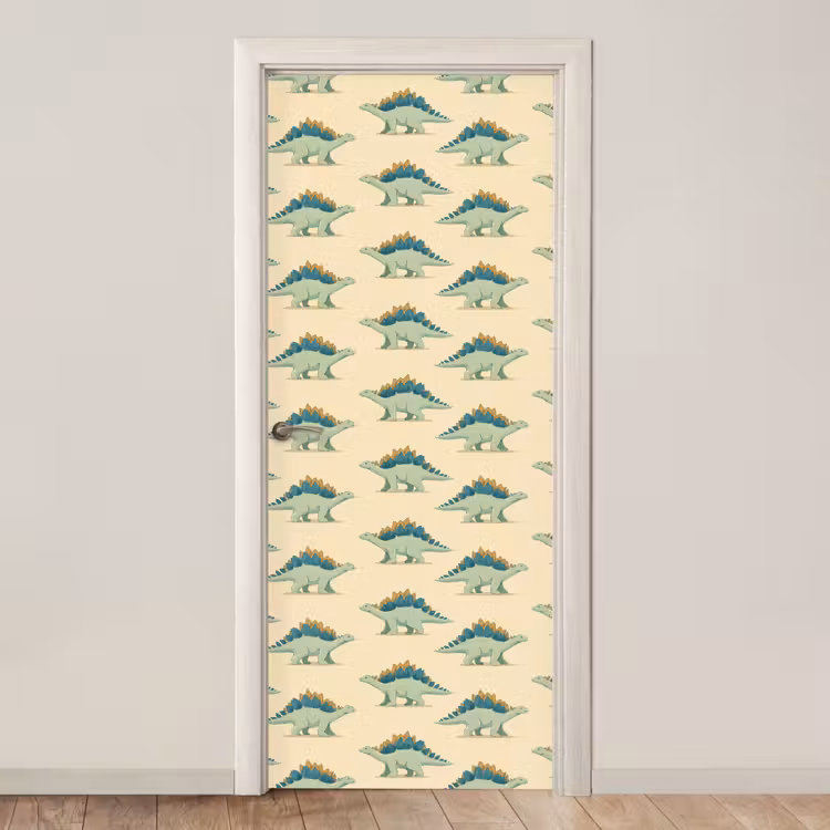 Deursticker - Dino - Patroon - Groen — 1