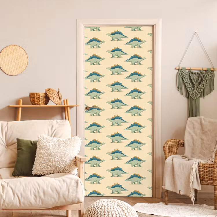 Deursticker - Dino - Patroon - Groen — 4