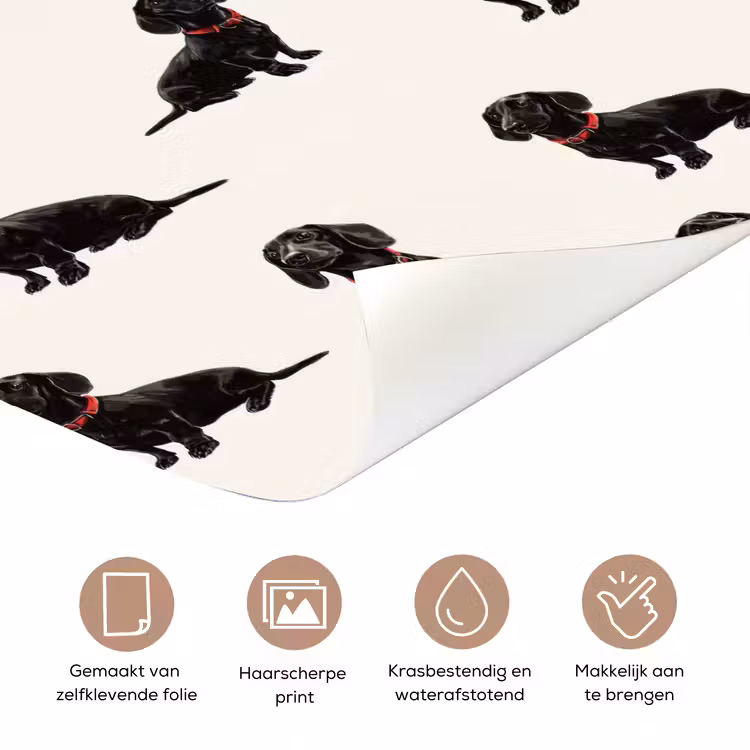 Deursticker - Hond - Patroon - Zwart — 3