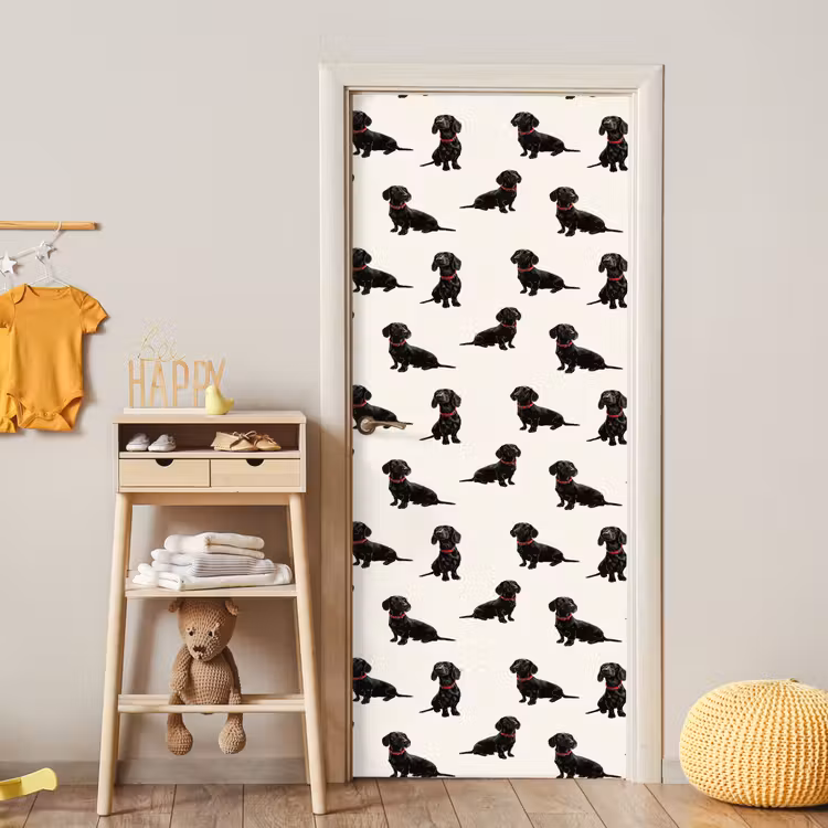 Deursticker - Hond - Patroon - Zwart — 6