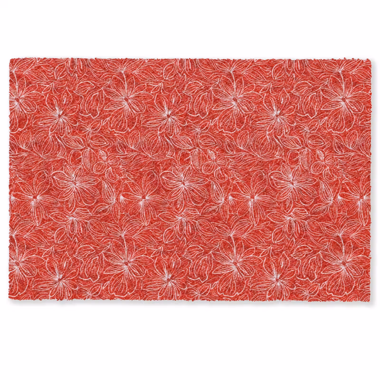 Deurmat - Bloemen - Patroon - Rood — 1