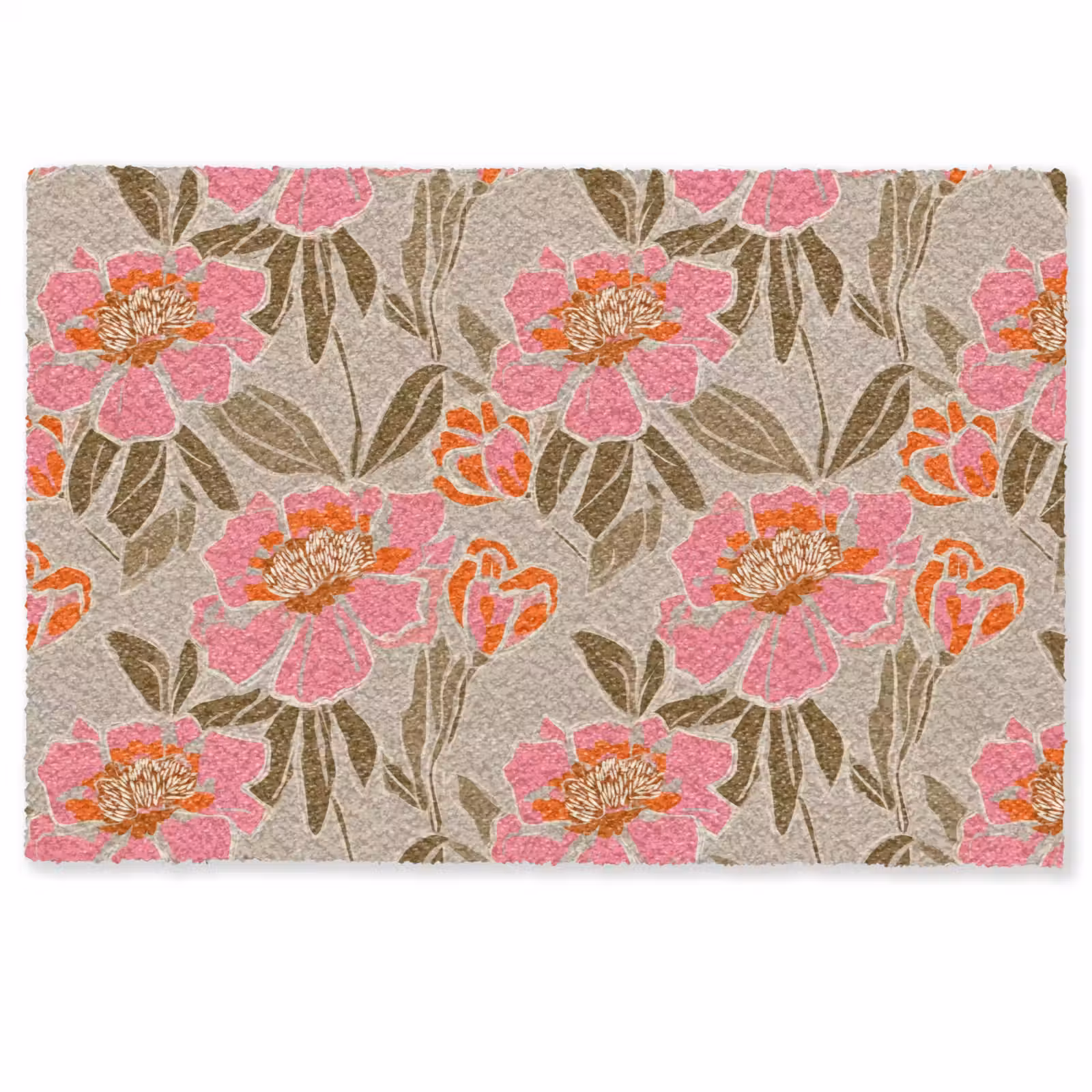 Deurmat - Pioenrozen - Patroon - Roze — 1