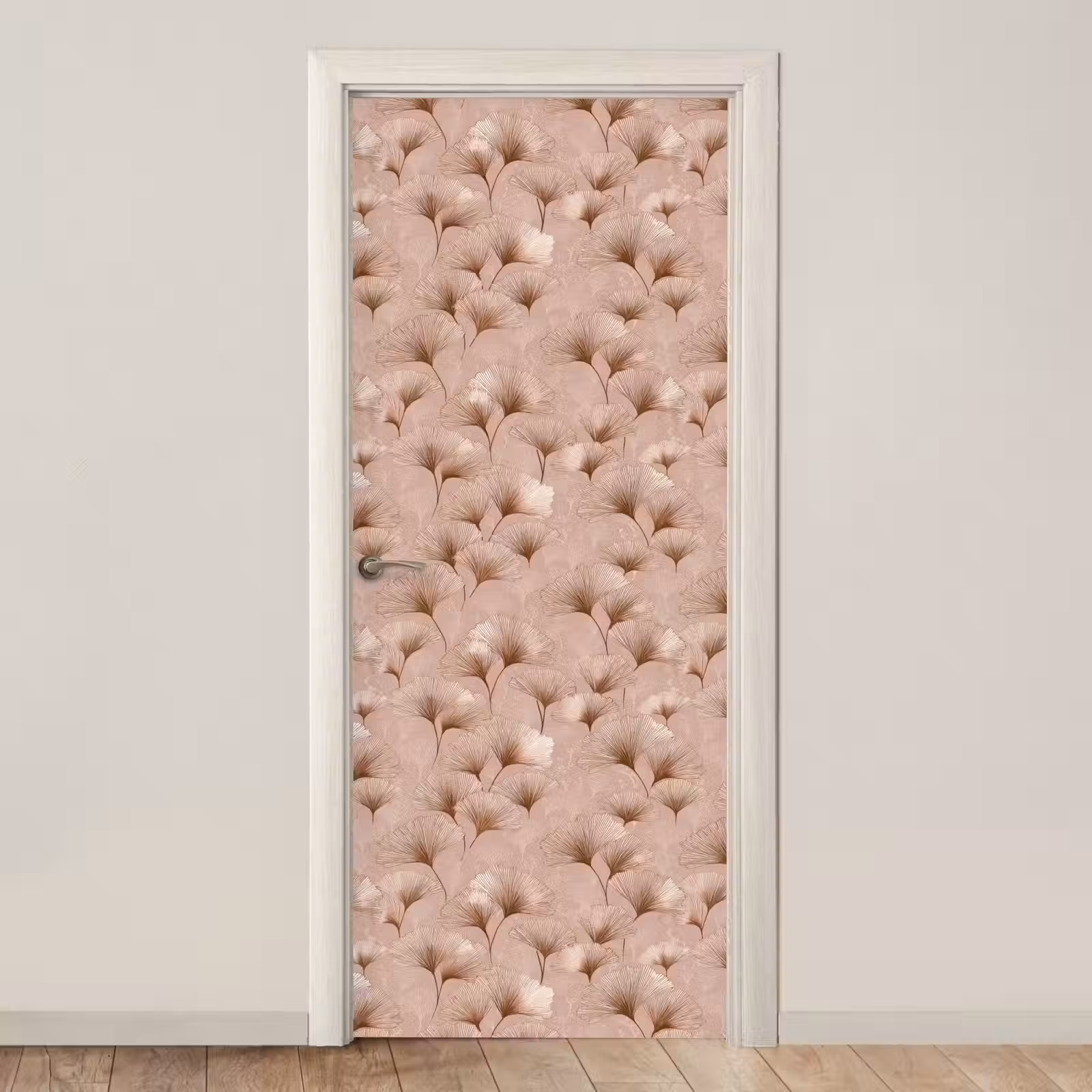 Deursticker - Ginkgo - Patroon - Roze — 1