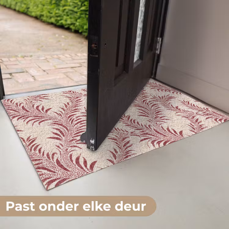 Deurmat - Bladeren - Linnen - Rood — 7
