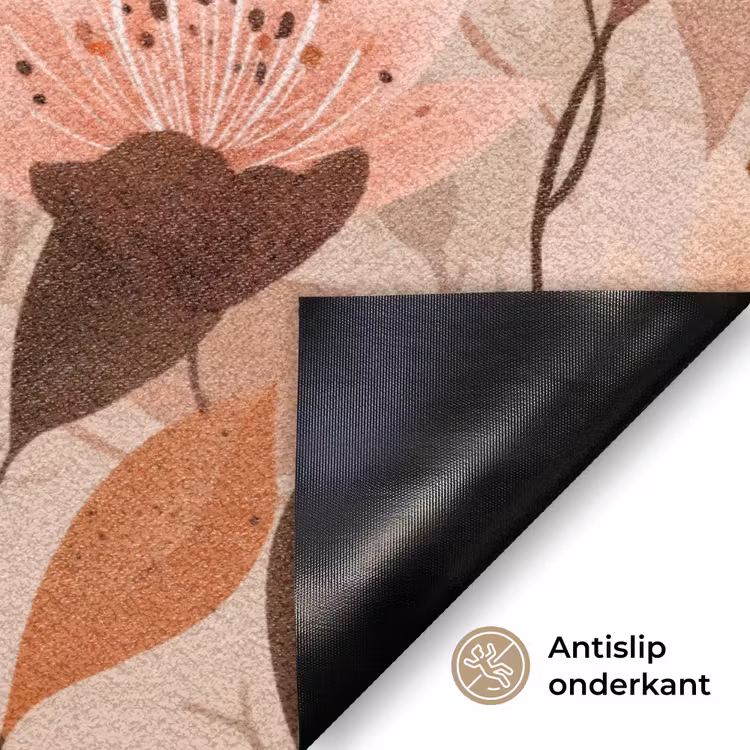 Deurmat - Bloemen - Bladeren - Bruin — 6
