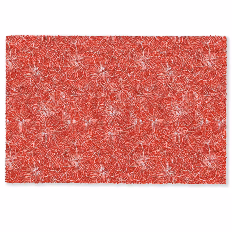 Deurmat - Bloemen - Patroon - Rood — 1
