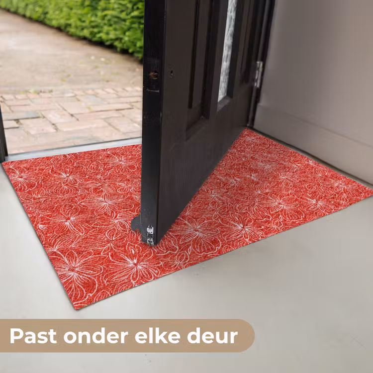 Deurmat - Bloemen - Patroon - Rood — 7