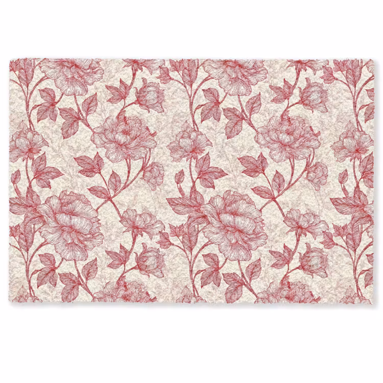 Deurmat - Pioenrozen - Modern -  Rood — 1