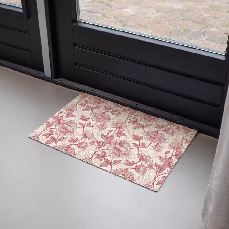Deurmat - Pioenrozen - Modern -  Rood — 2