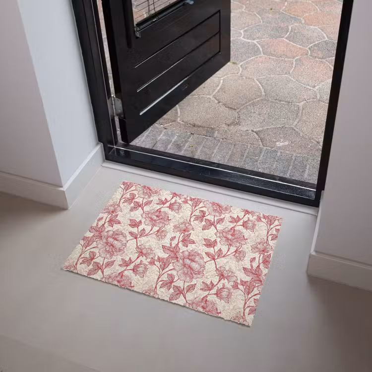 Deurmat - Pioenrozen - Modern -  Rood — 4