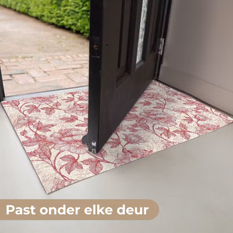 Deurmat - Pioenrozen - Modern -  Rood — 7