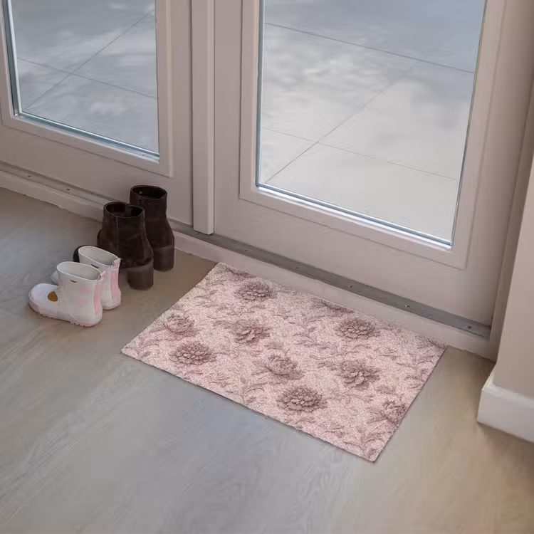 Deurmat - Reliëf - Pioenrozen - Roze — 8