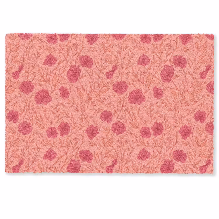 Deurmat - Weidebloemen - Romantisch - Roze — 1