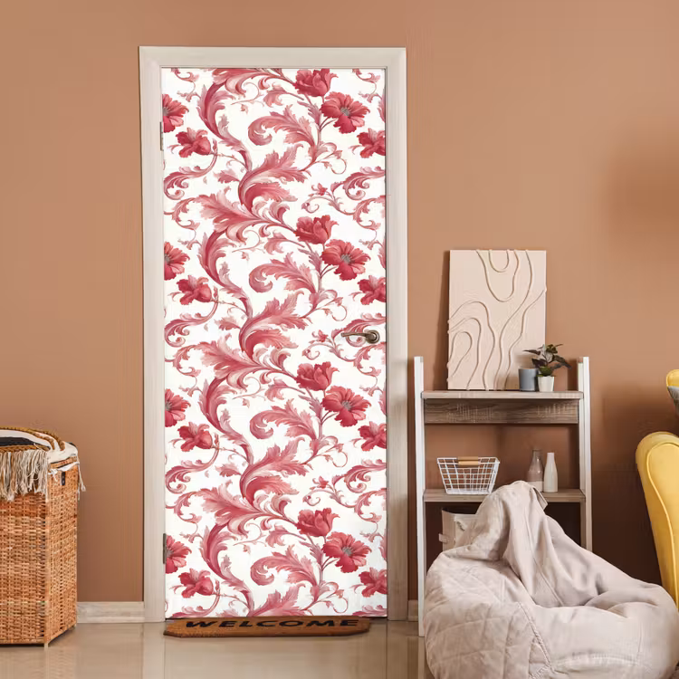 Deursticker - Barok - Patroon - Rood — 2