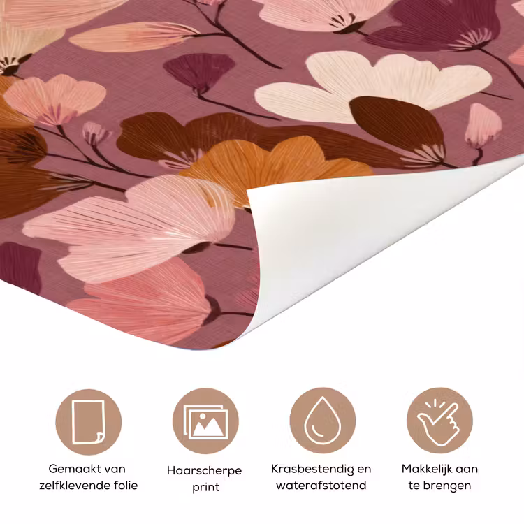 Deursticker - Bloem - Patroon - Roze — 3