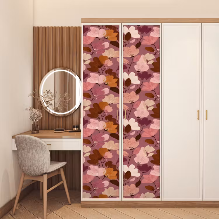 Deursticker - Bloem - Patroon - Roze — 5