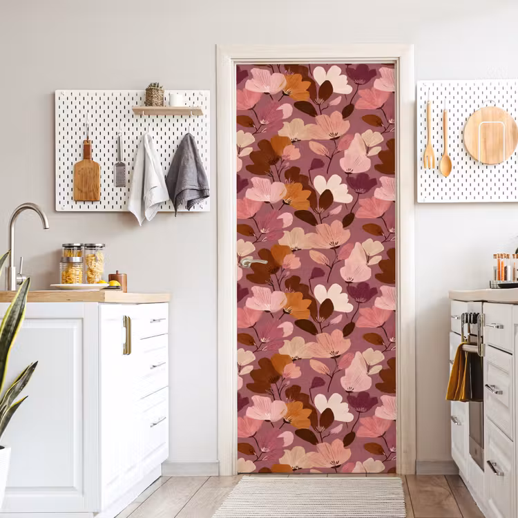 Deursticker - Bloem - Patroon - Roze — 7