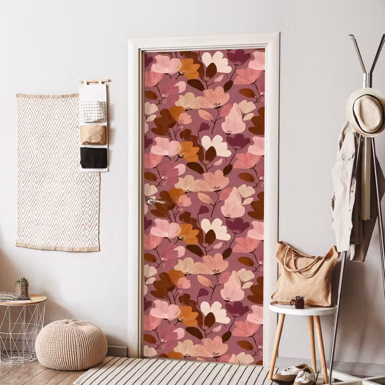 Deursticker - Bloem - Patroon - Roze — 8