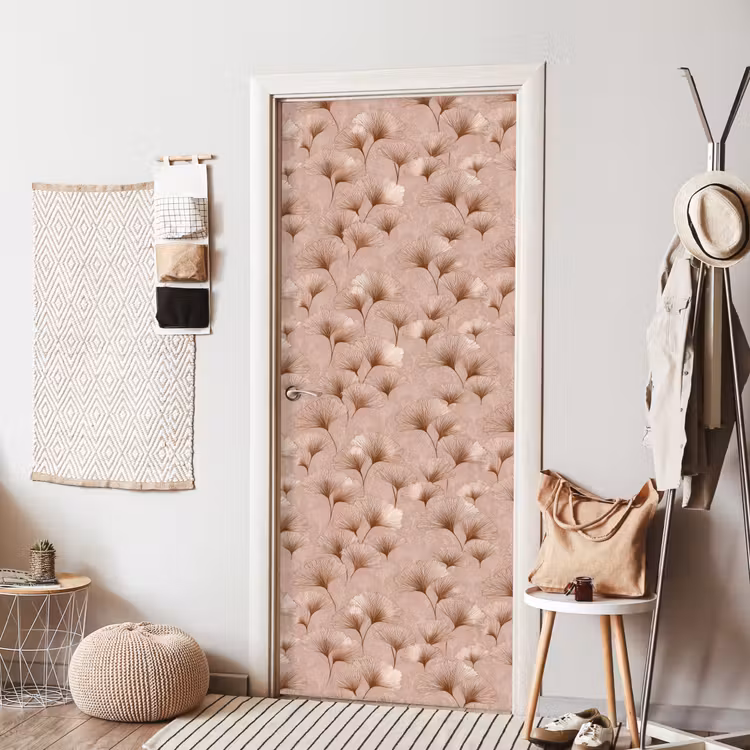 Deursticker - Ginkgo - Patroon - Roze — 8