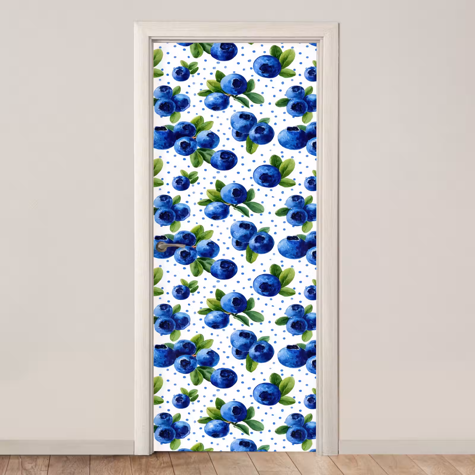 Deursticker - Bessen - Patroon - Blauw — 1