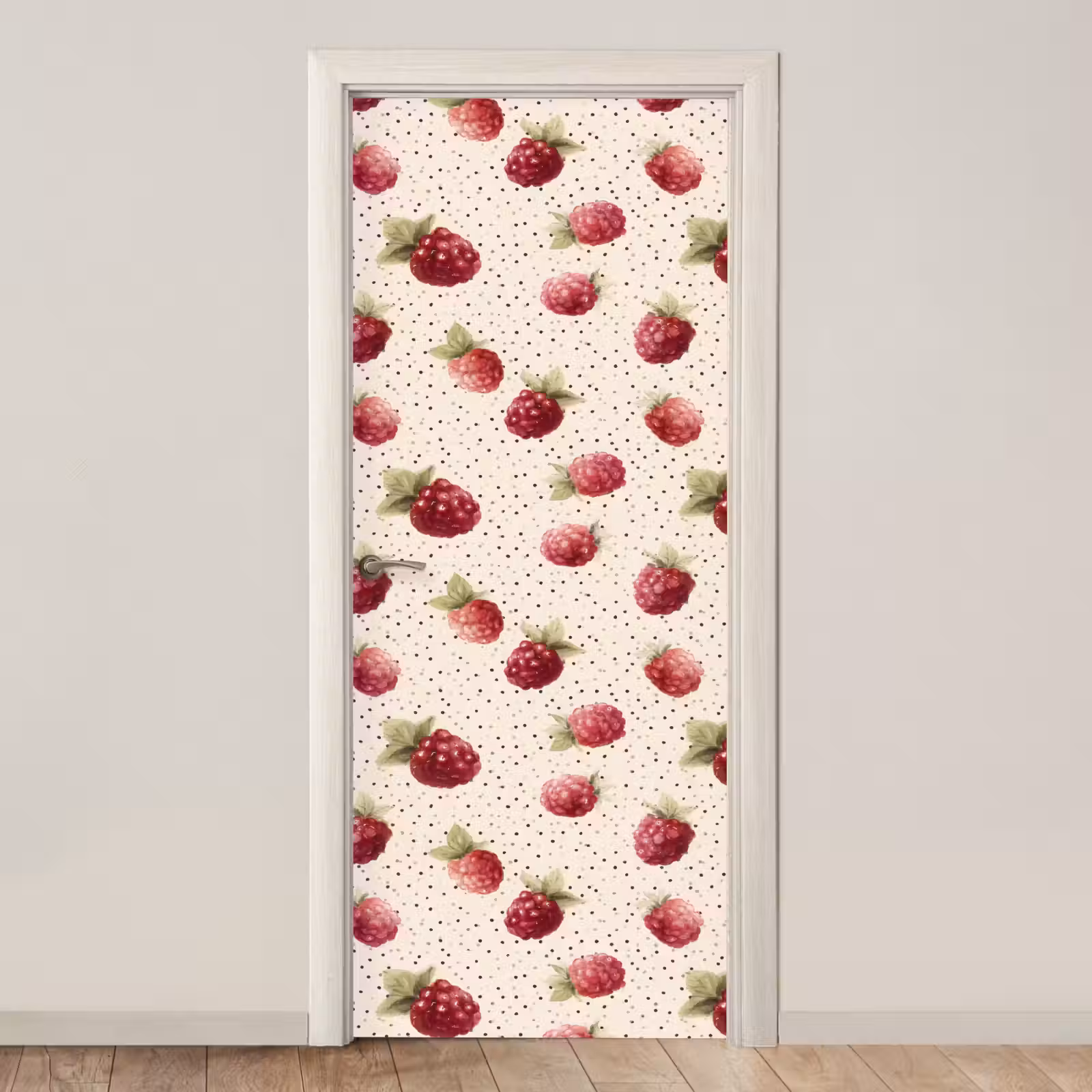 Deursticker - Framboos - Stippen - Rood — 1