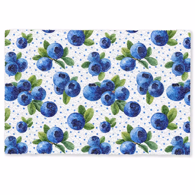 Deurmat - Bessen - Patroon - Blauw — 1