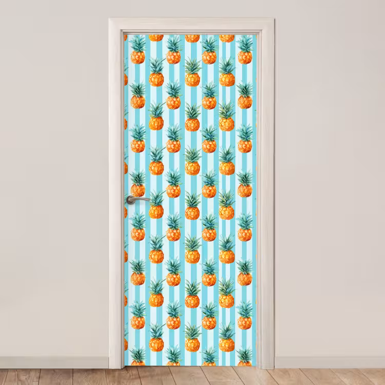 Deursticker - Ananas - Strepen - Groen — 1
