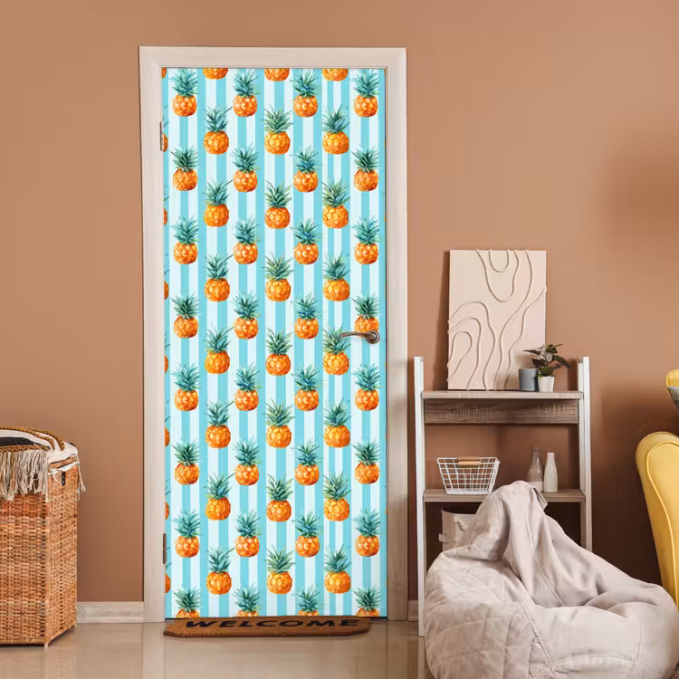 Deursticker - Ananas - Strepen - Groen — 2