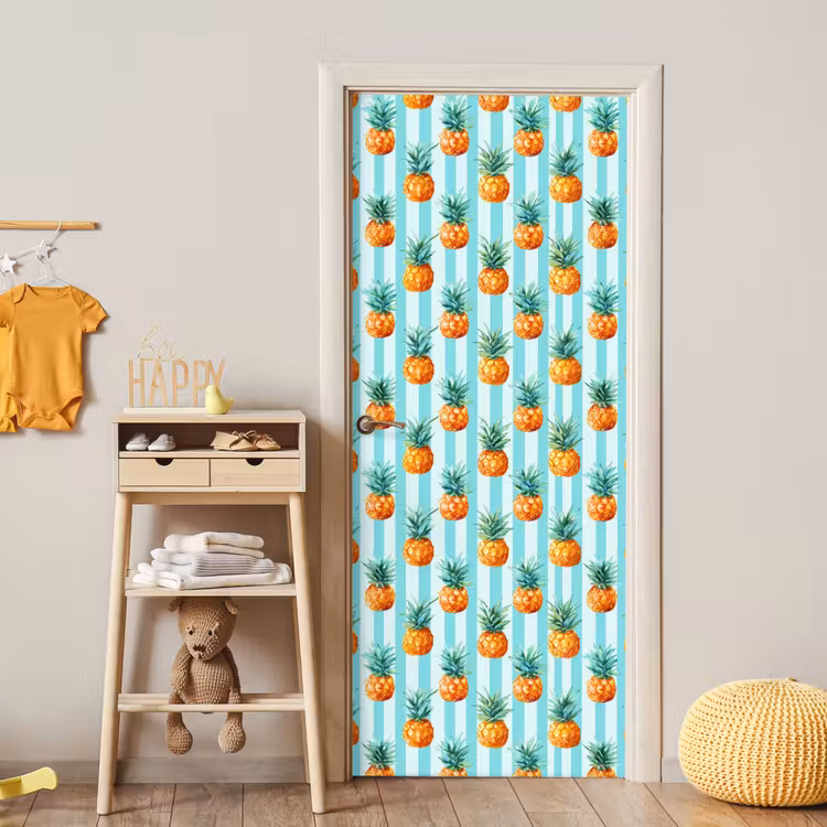 Deursticker - Ananas - Strepen - Groen — 6