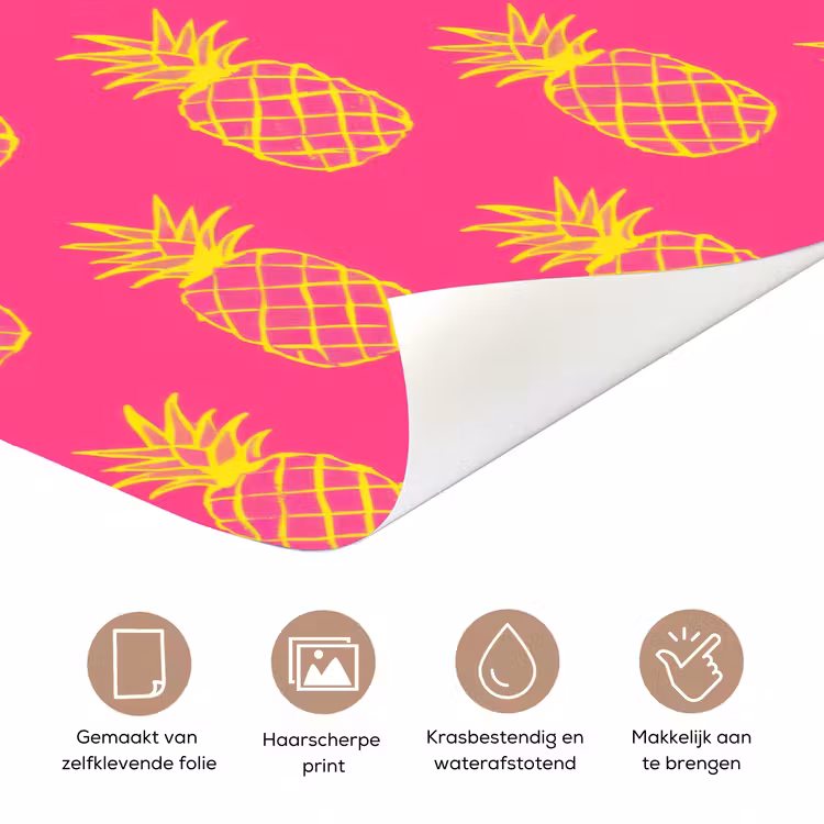 Deursticker - Ananas - Trendy - Roze — 3