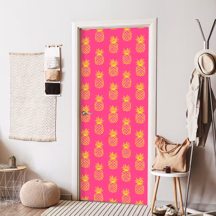 Deursticker - Ananas - Trendy - Roze — 8
