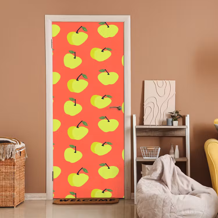 Deursticker - Appels - Modern - Groen — 2