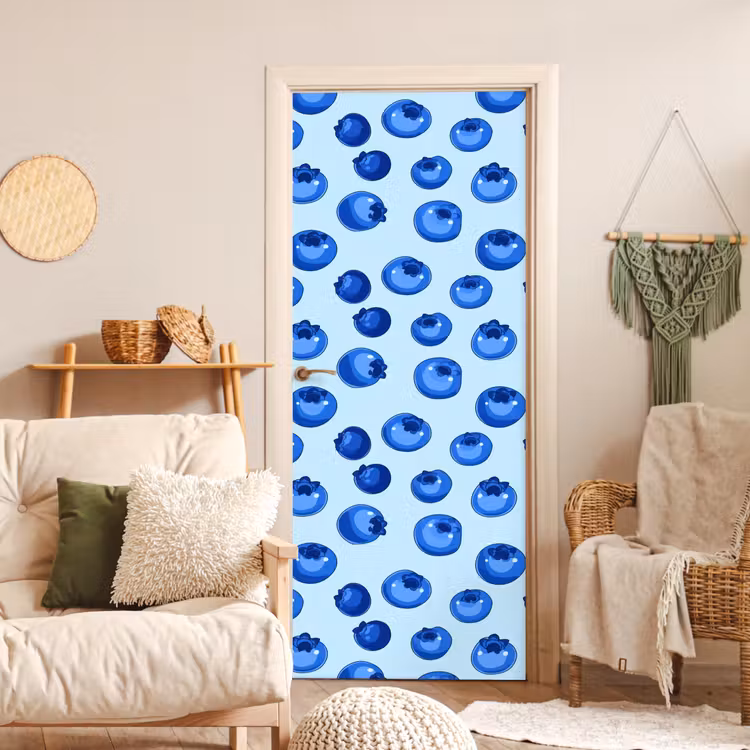 Deursticker - Bessen - Modern - Blauw — 4