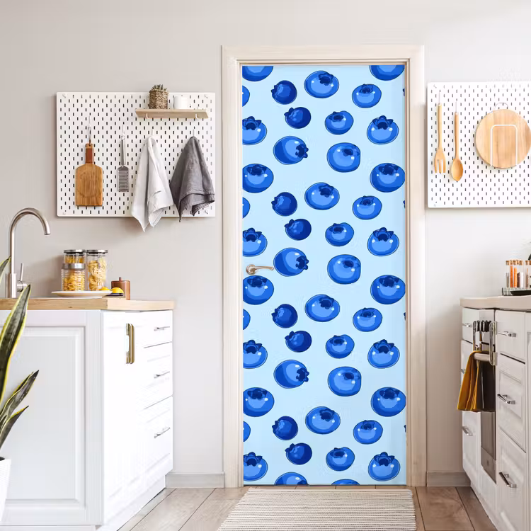 Deursticker - Bessen - Modern - Blauw — 7