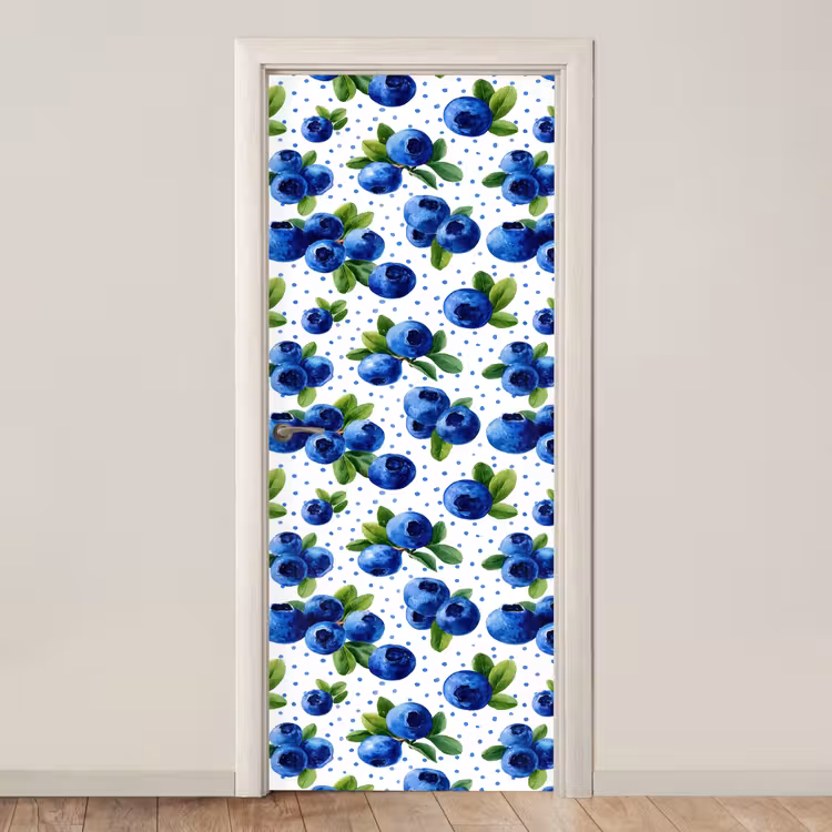 Deursticker - Bessen - Patroon - Blauw — 1